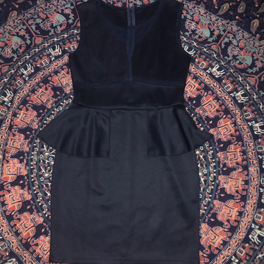 Navy Blue Polyester dress